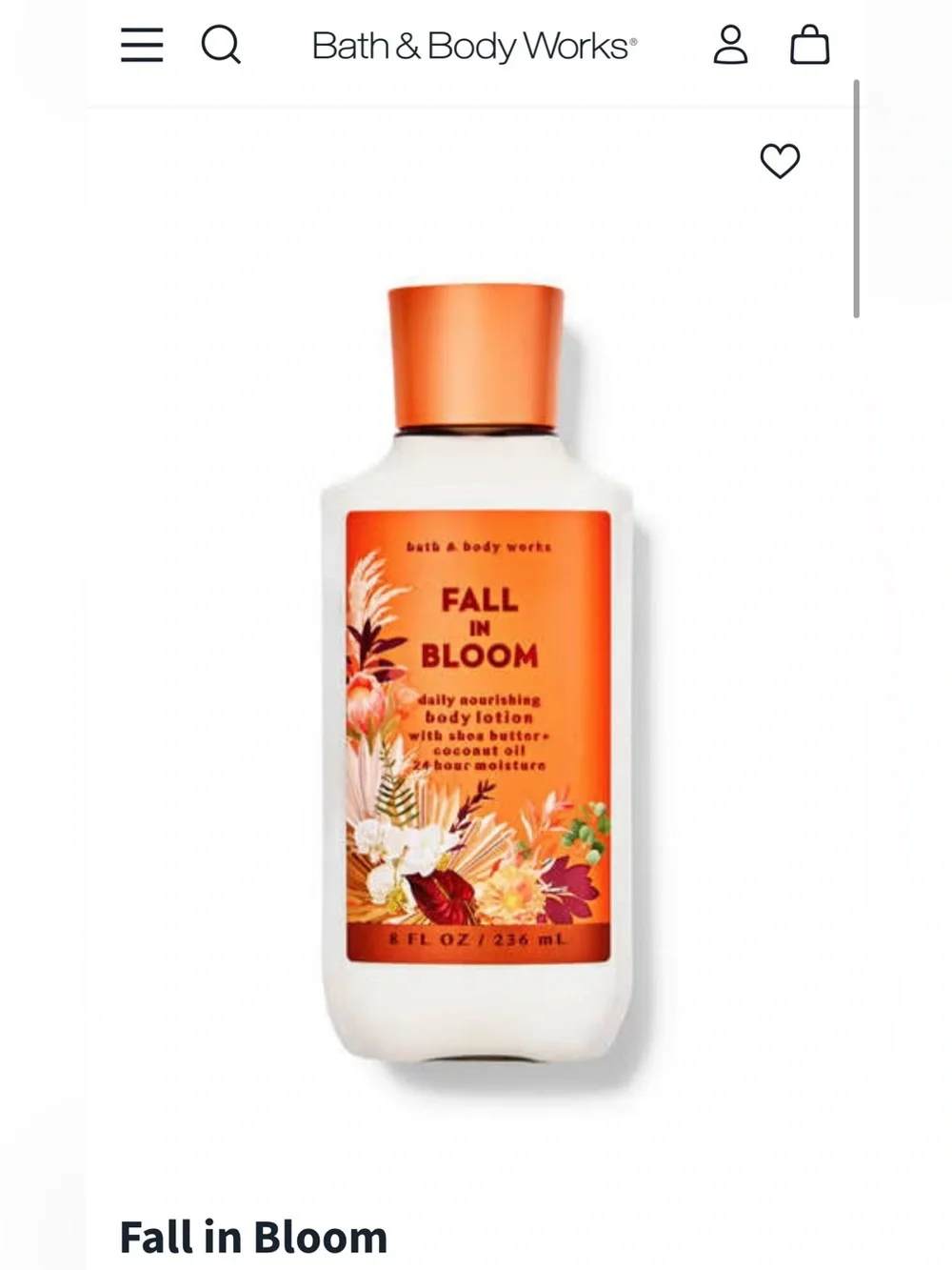 Bath & Body Works Fall in Bloom Body Lotion